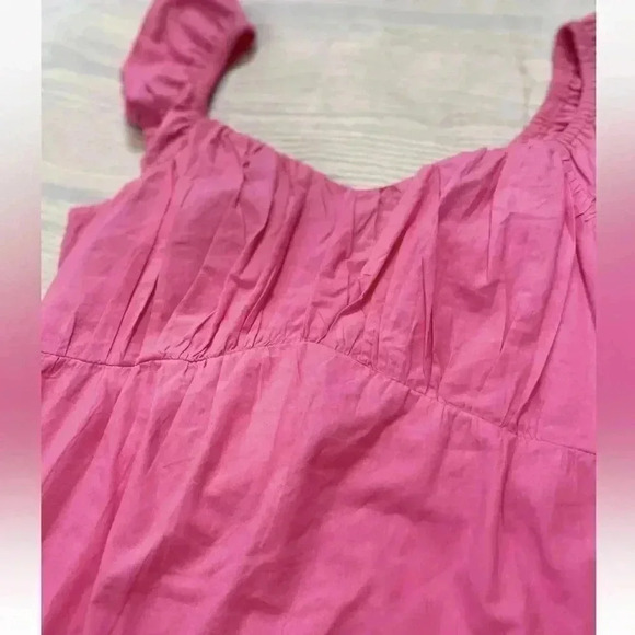 NEW Sim & Sam Puff Sleeve Mini Dress Women's Size M Barbie Pink Flutter sleeve - Picture 6 of 16